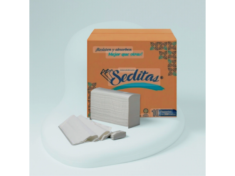 Toalla de papel interdoblada blancas seditas