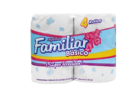Papel higiénico tradicional marca Familiar básico