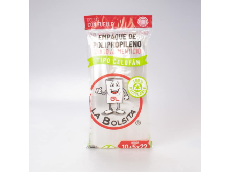 Bolsa de celofán con fuelle